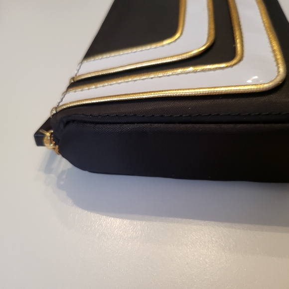 MAC Clutch makeup travel carrying case zip bag Black gold White - Picture 7 of 8